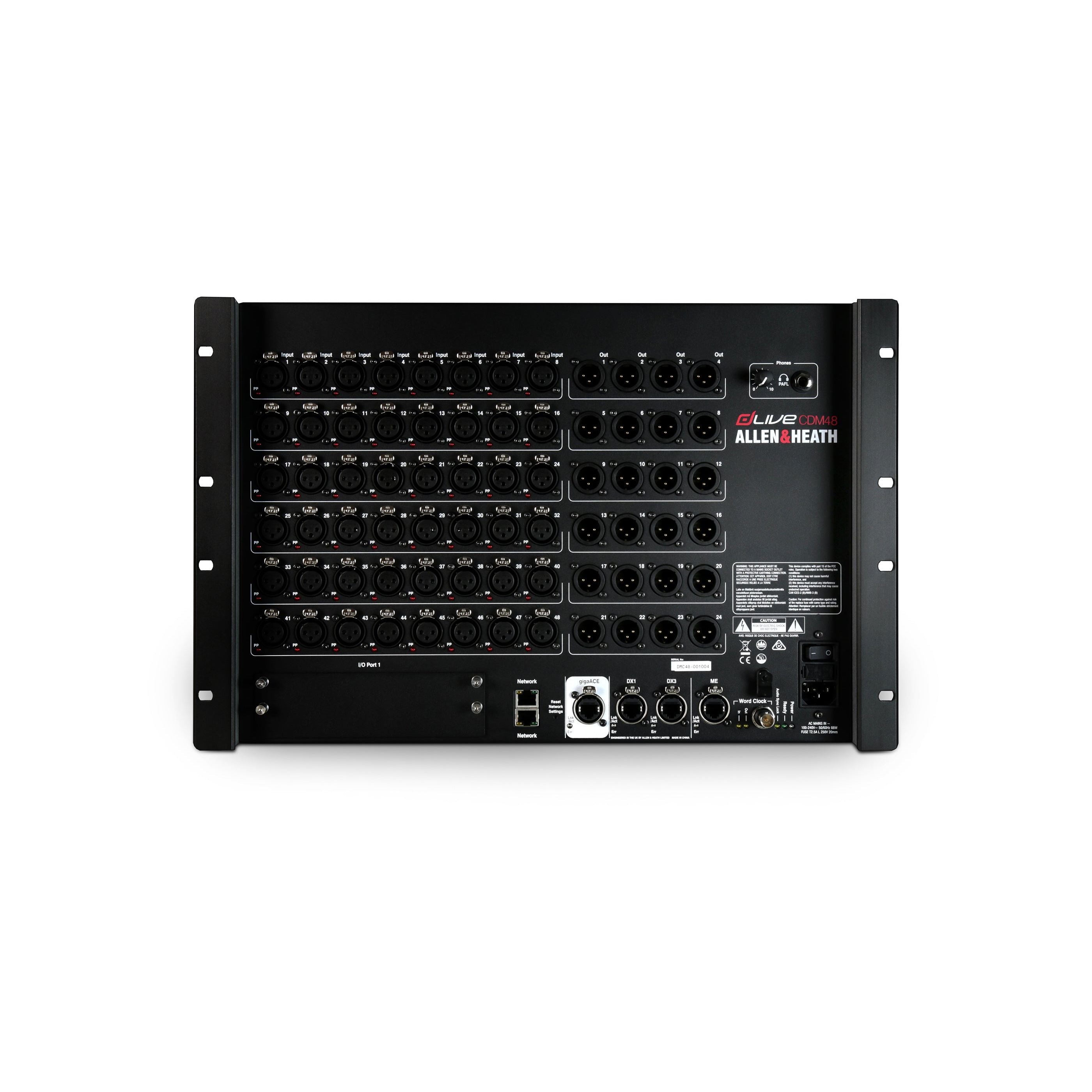 Allen & Heath CDM48 - Mixrack de 128 canales, 64 buses, 48 mic - https://www.cromaonline.cl/